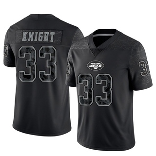 Limited Zonovan Knight Men's New York Jets Reflective Jersey - Black